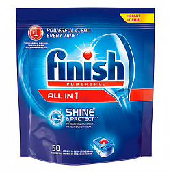 Средство для посудомоечной машины Finish All in 1 Блеск и Защита 50шт