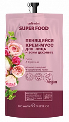 Крем-мусс для лица и зоны декольте Cafe Mimi Super Food Роза Орегано 100мл