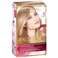 Краска для волос L'Oreal Paris Excellence Creme 9.1 Очень светлый русый пепельный