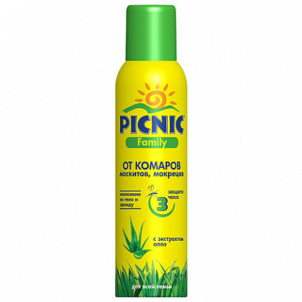 Средство от насекомых Picnic Family от клещей и комаров 150мл