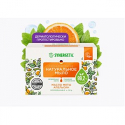 Мыло Synergetic Масло мяты и апельсин 90гр