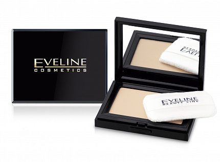 Пудра с зеркалом EVELINE Beaty Line компактная бархатистая №11