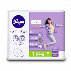 Прокладки Sleepy Natural Soft классик нормал 8шт