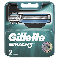 Сменные кассеты для бритья Gillette MACH3 мужские 2шт