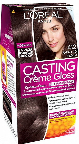 Краска для волос L'Oreal Paris Casting Creme Gloss 412 Какао со льдом