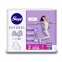 Прокладки Sleepy Natural Soft классик длинные 7шт