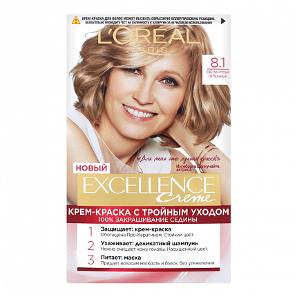 Краска для волос L'Oreal Paris Excellence Creme 8.1 Св.рус. Пепел