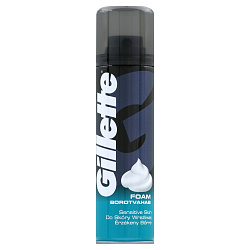 Пена для бритьяGillette Sensitive Skin для чувствительной кожи 200мл
