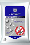 Салфетки влажные Premial Антибактериальные Серебренная защита 15шт