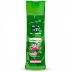 Шампунь Чистая линия Шелковистый блеск клевер для окрашенных волос 400мл