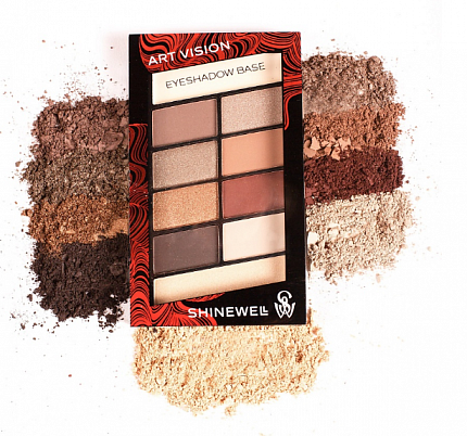 Набор теней Shinewell Art Vision с основой для макияжа век тон 2