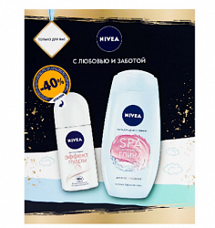 Подарочный набор Nivea Эффект пудры (гель для душа+роликовый дезодорант)