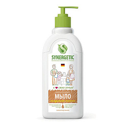 Жидкое мыло SYNERGETIC "Миндальное молочко" с эффектом увлажнения, гипоаллергенное, 0,5л