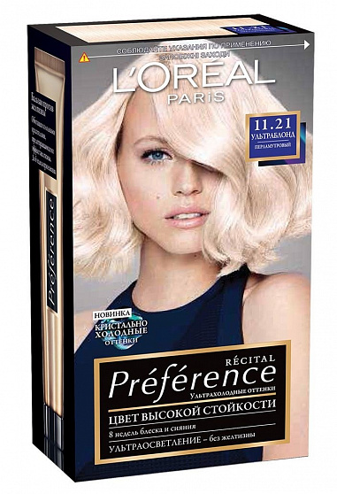 Краска для волос L'Oreal Paris Preference 11.21 Ультраблонд перламутровый