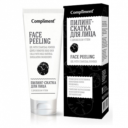 Пилинг-скатка для лица Compliment с древесным углем Матирующая 80мл
