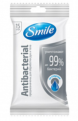 Влажные салфетки Smile Антибакт со спиртом 15 шт