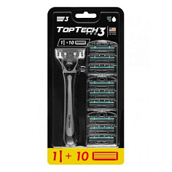 Станок бритвенный мужской Top Tech PRO 3 +10 кассет