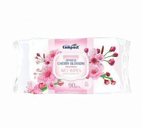 Салфетки влажные Ultra Compact Cherry blossom 90шт