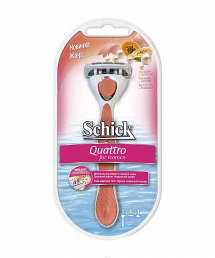Станок бритвенный женский Schick Quattro Bikini +1 кассета